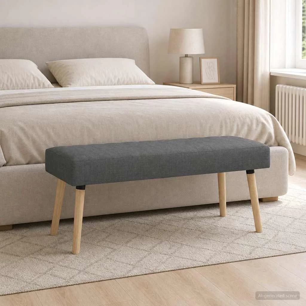 Bench z kanalnim oblazinjenjem Temno siva 110 x 40 x 46 cm