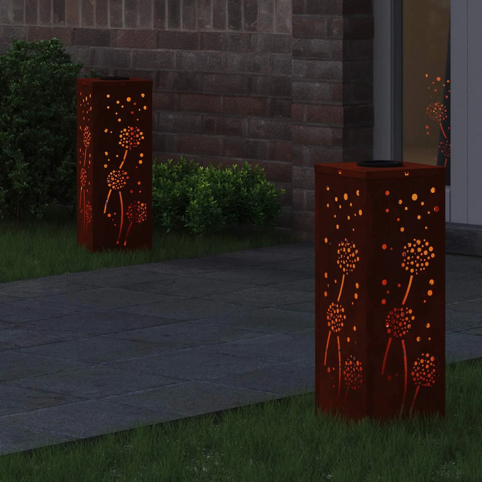 Solarno LED svetilo za pot 2 kos Toplo bela 18 x 18 x 50 cm - slika 3