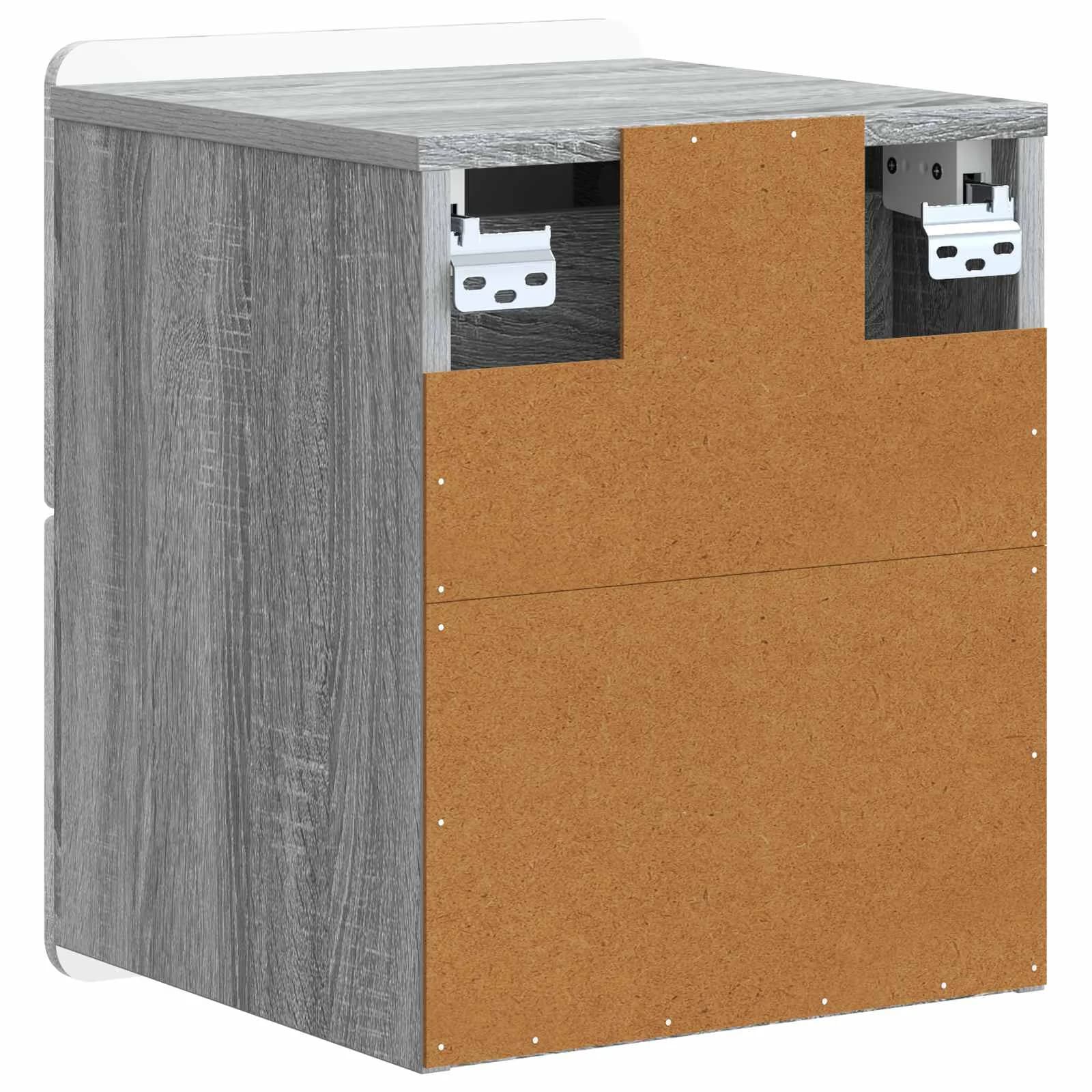 Stenski nočni omarici s predalom Siva Sonoma 33 x 34,5 x 43 cm - slika 7