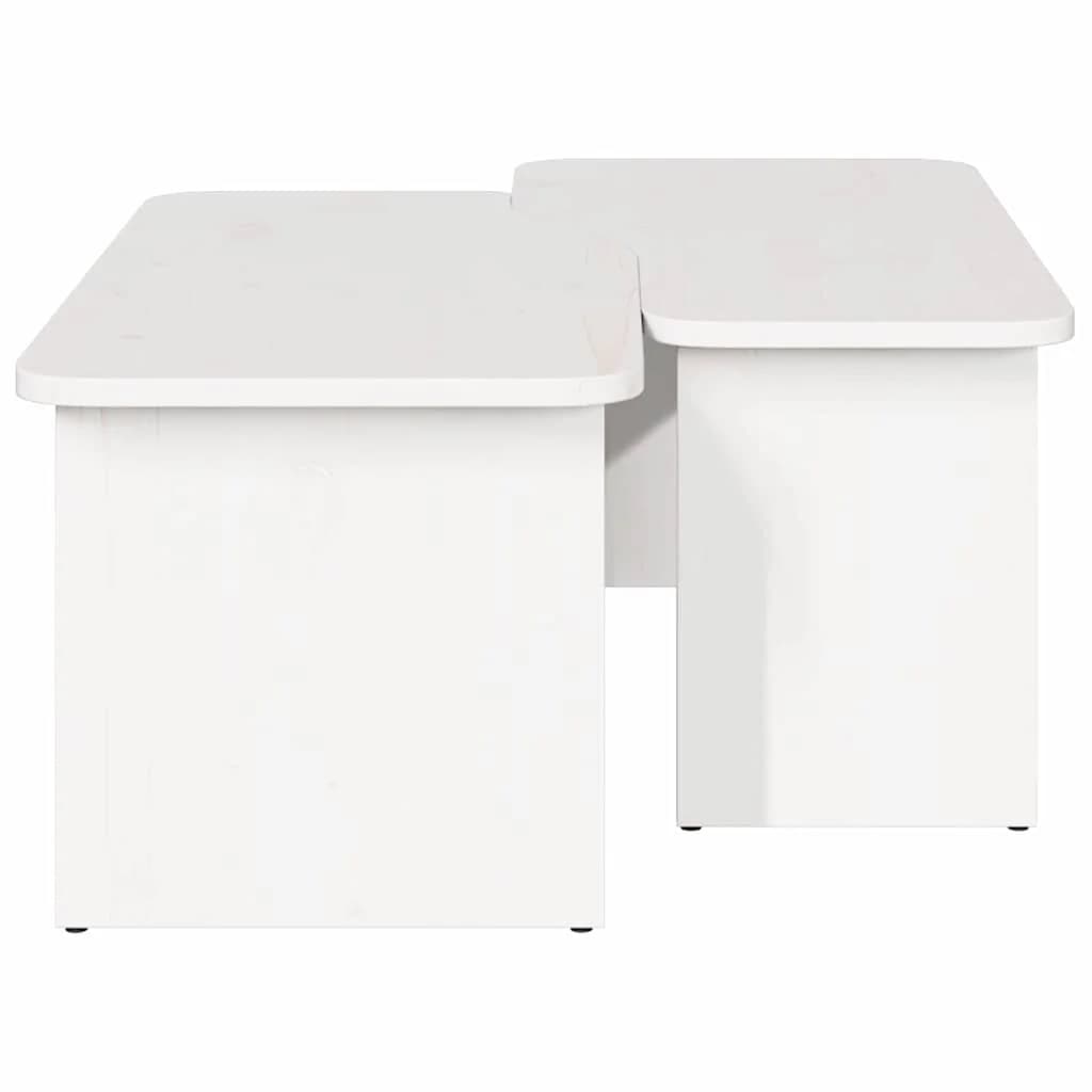 Klubska miza 2 kos Bela 100 x 69 x 35,5 cm Trdna borovina - slika 10