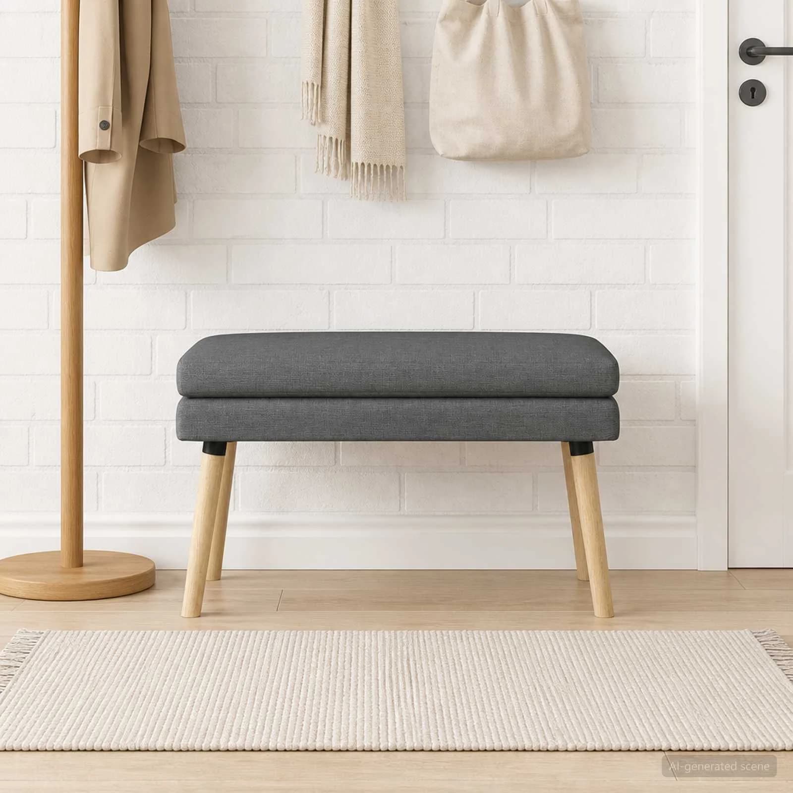 Dvojna klop Temno siva 80 x 40 x 47 cm Blago - slika 4