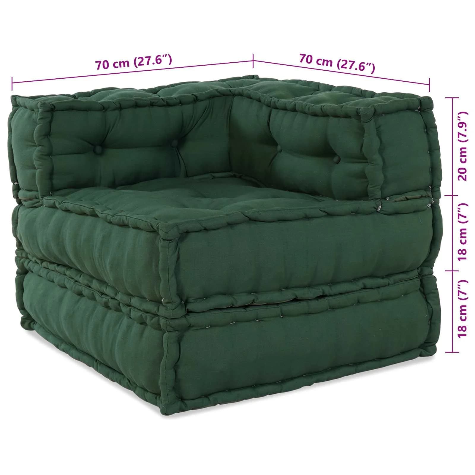 Modularna sedežna enota 2 kos Blago Zelena 140 x 70 x 56 cm - slika 5