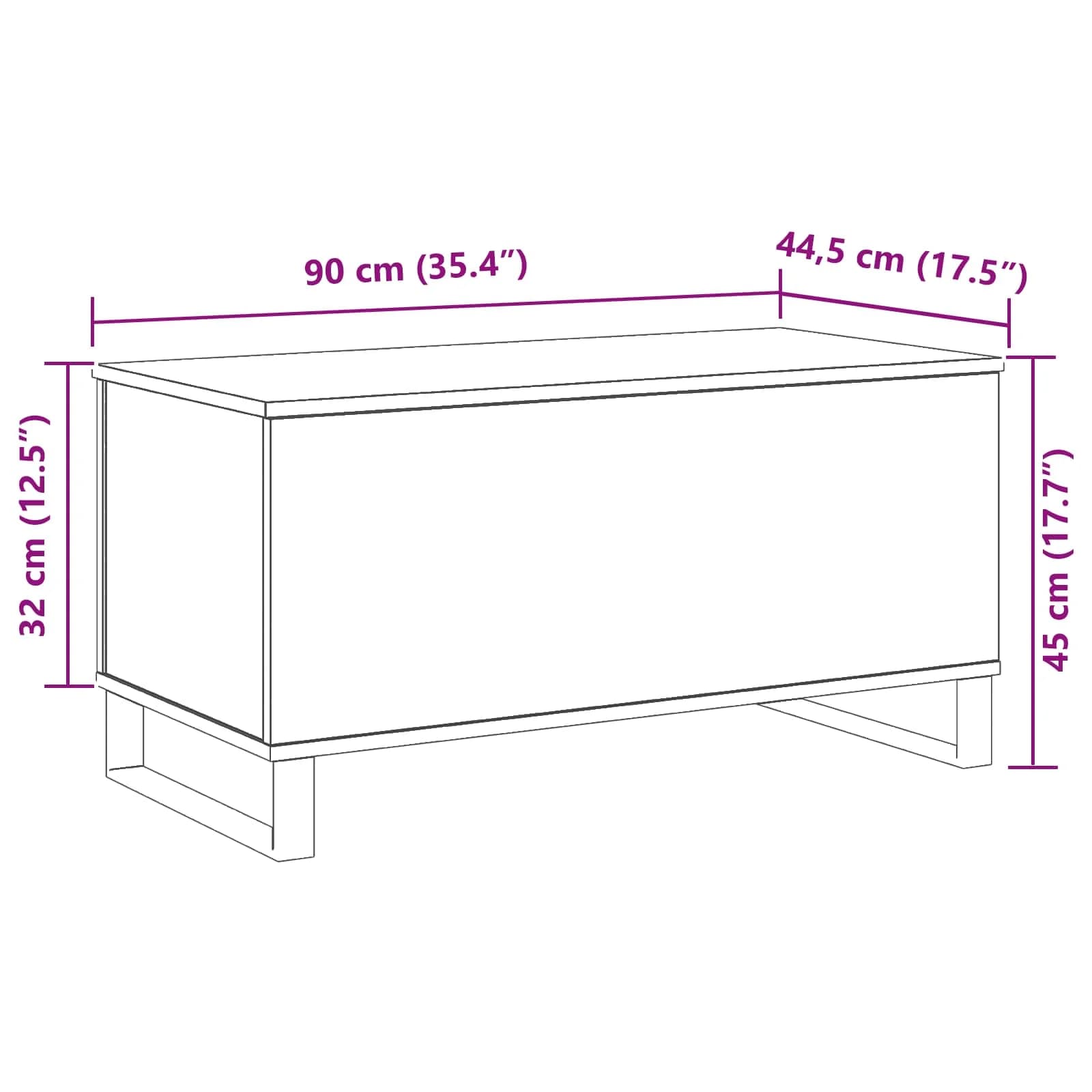 Klubska miza Črna Orehovina 90 x 44,5 x 45 cm Inženirski les - slika 8