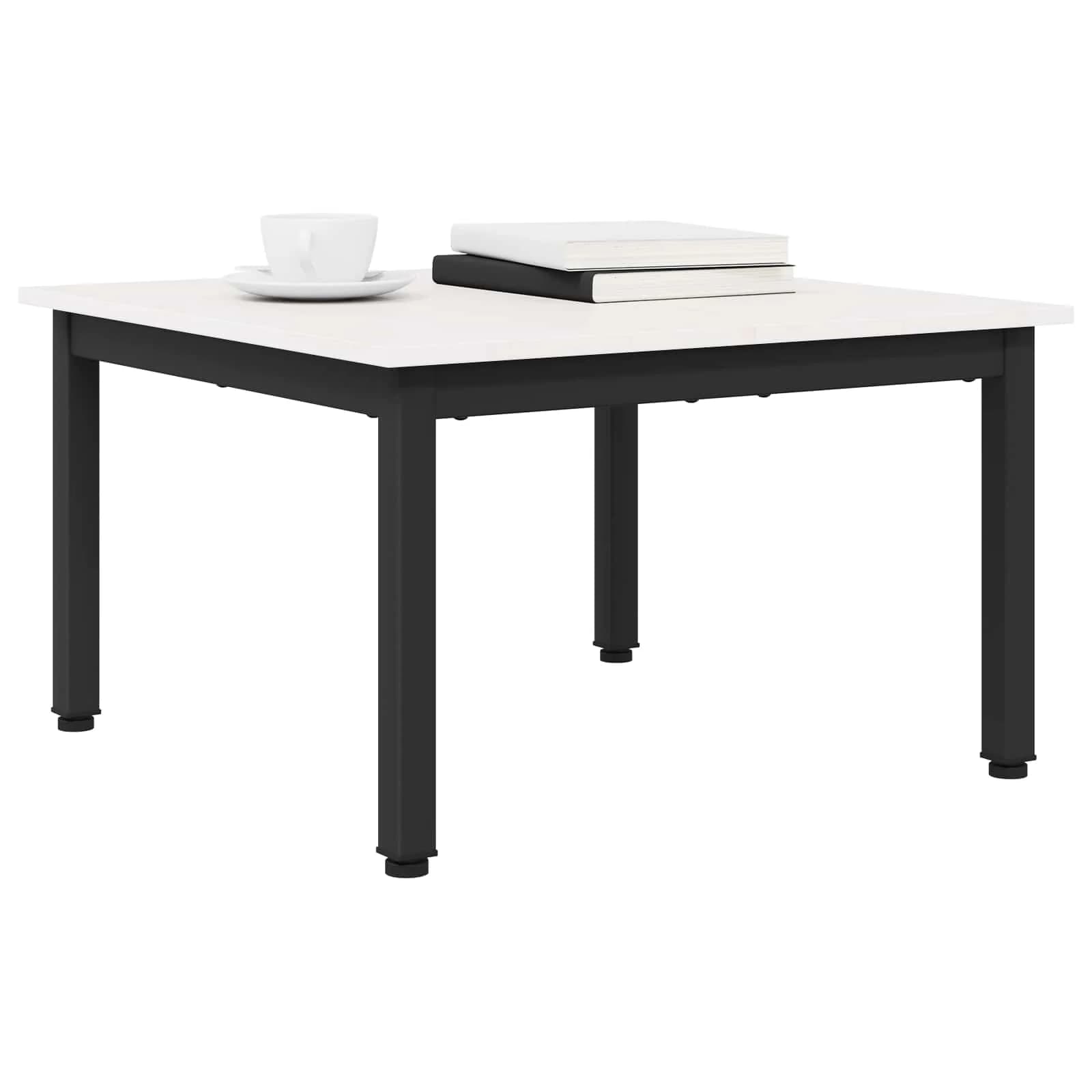 Klubska miza Bela 60 x 60 x 36 cm Masivno borovo les - slika 3