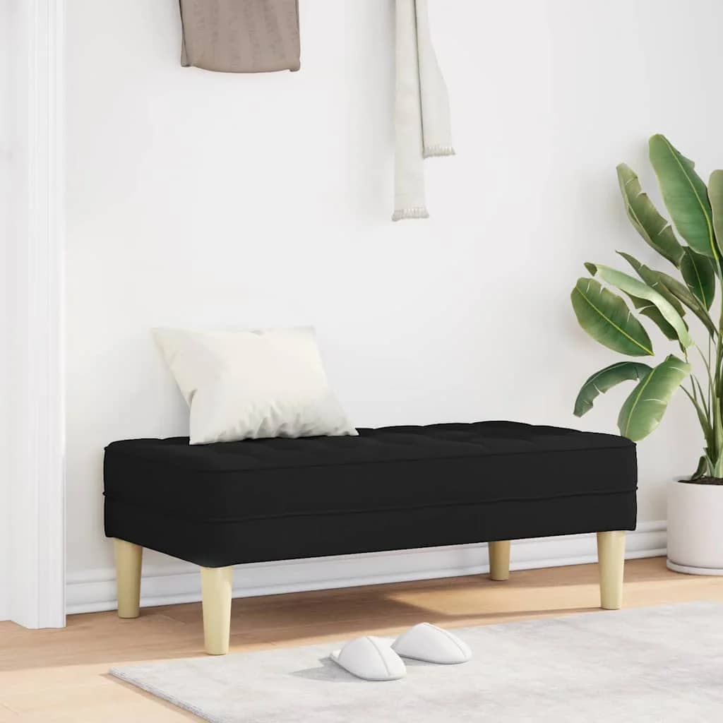 klop z blazino Črna 113 x 57 x 39 cm blago