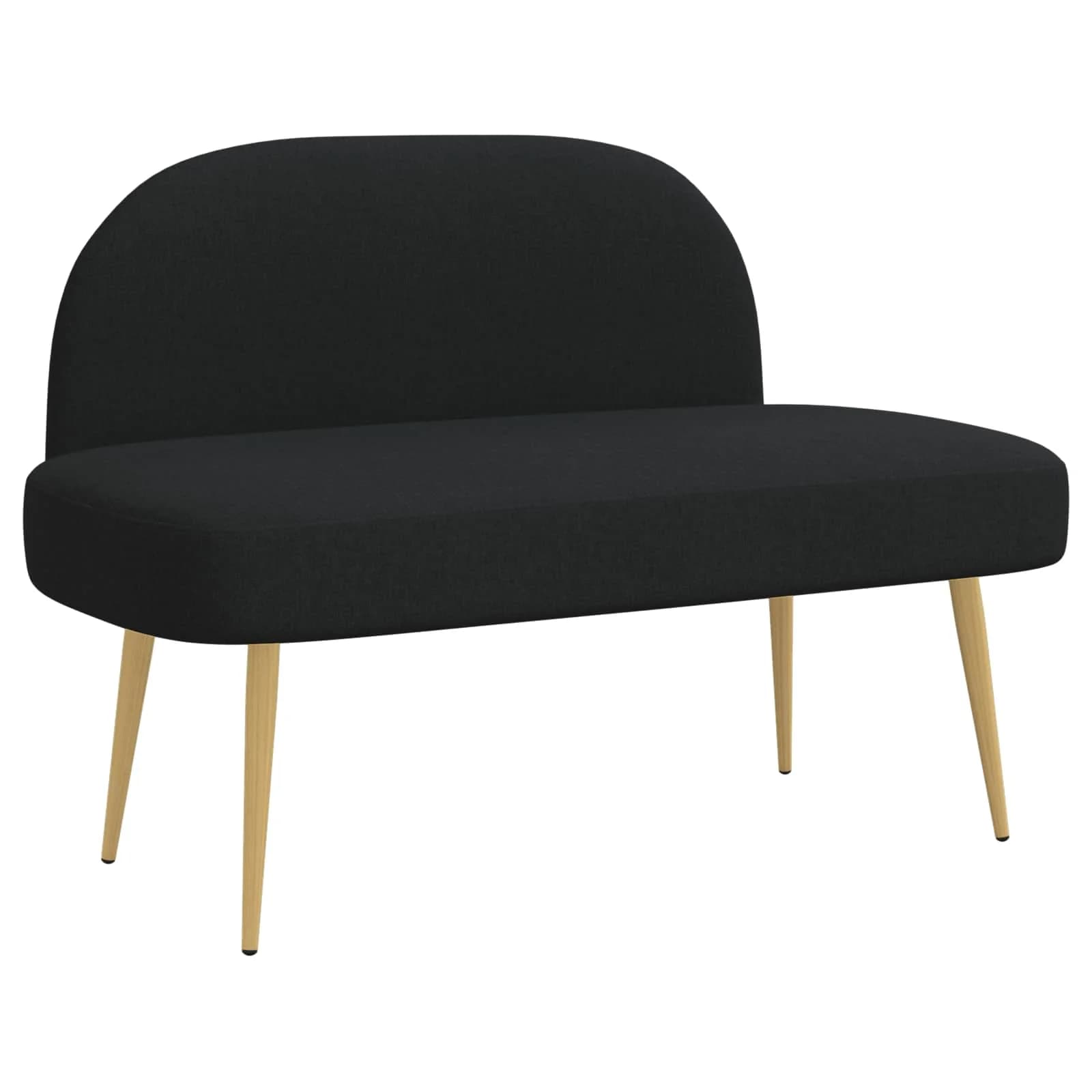 Oblazinjena klop z naslonom Črna 110 x 60 x 76 cm Poliester - slika 2