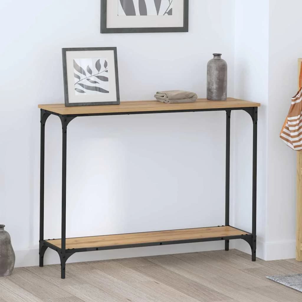 Konzolna miza artisan hrast 101 x 30.5 x 75 cm Inženirski les