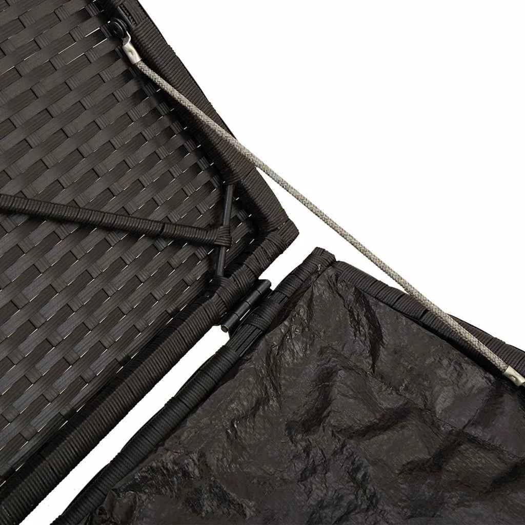 Škatla za blazine Črna 50 x 50 x 50 cm poli ratan - slika 8