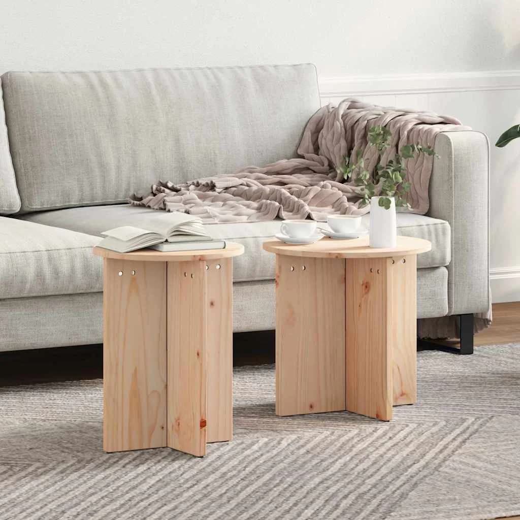 Klubska miza 2 kos Naravna 41,5 x 41,5 x 46 cm