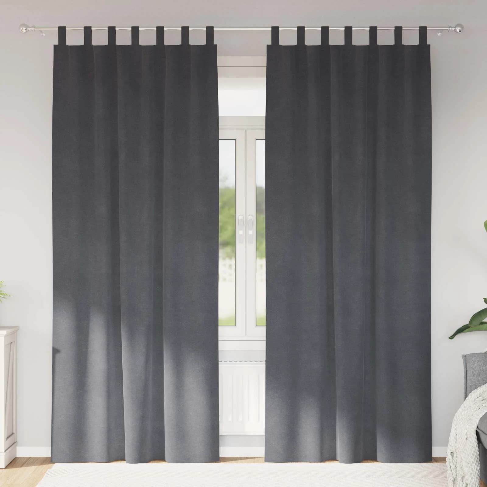 Zatemnitvene zavese 2 kos Svetlo siva 140 x 260 cm Žamet