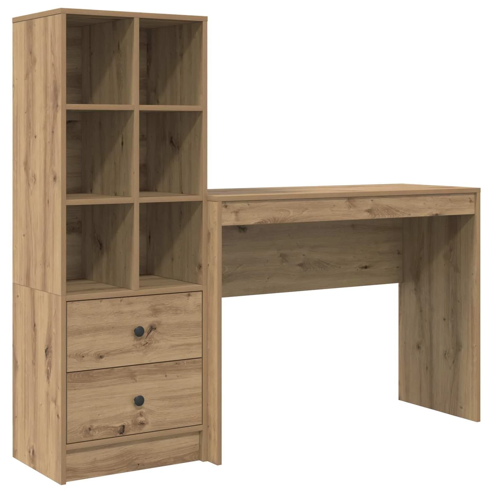 Miza Umetni hrast 145,5 x 40 x 127 cm 2 kos - slika 2
