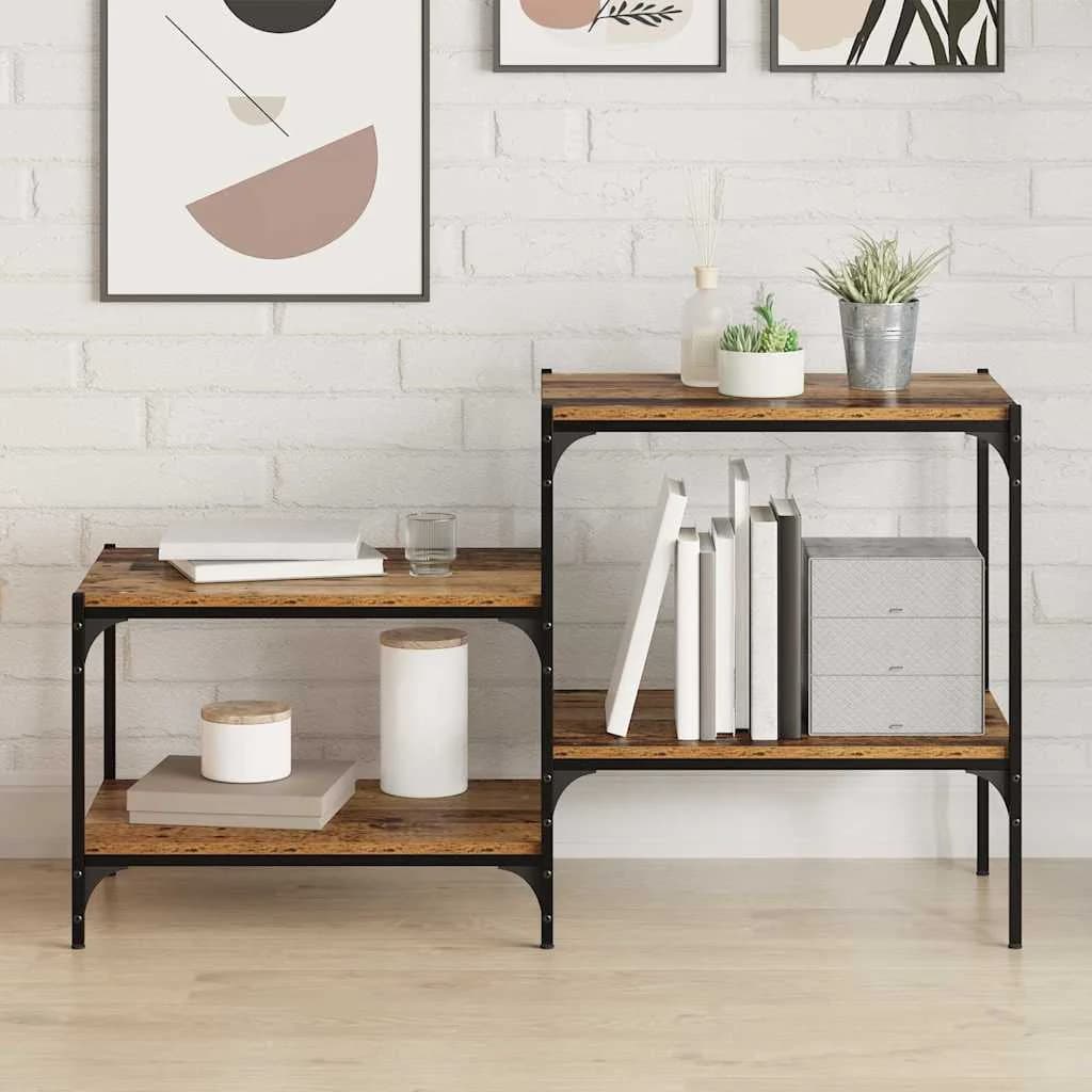 Polica za knjige 3 nivojev 4 kos 60 x 40 x 1,5 cm Rjava - slika 3