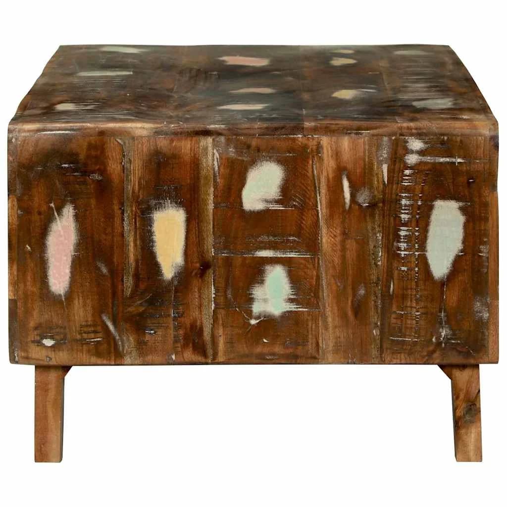 Klubska miza večbarvno 90 x 50 x 35 cm Trdna obnovljena les - slika 4