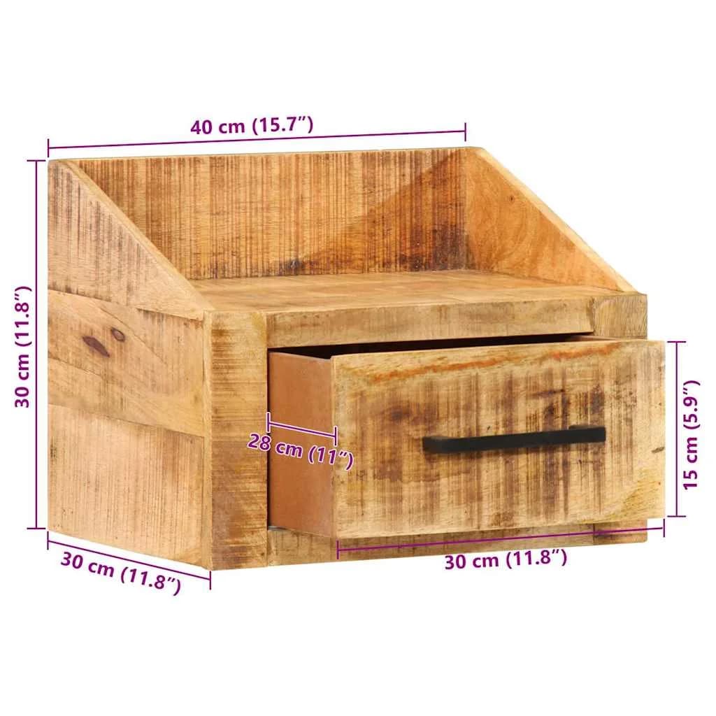 Nočna omarica Rjava 40 x 30 x 30 cm Masiven les manga - slika 12