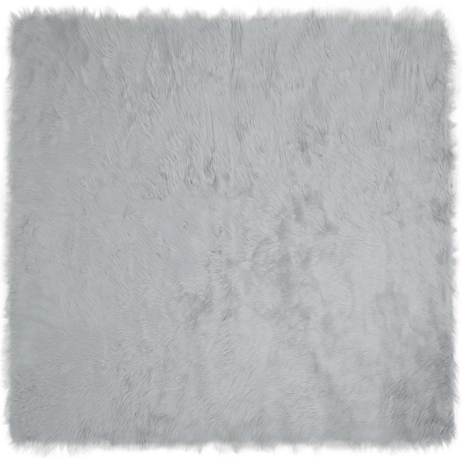 Preproga iz umetnega ovčjega krzna TAFALLA Siva 120 x 120 cm - slika 2