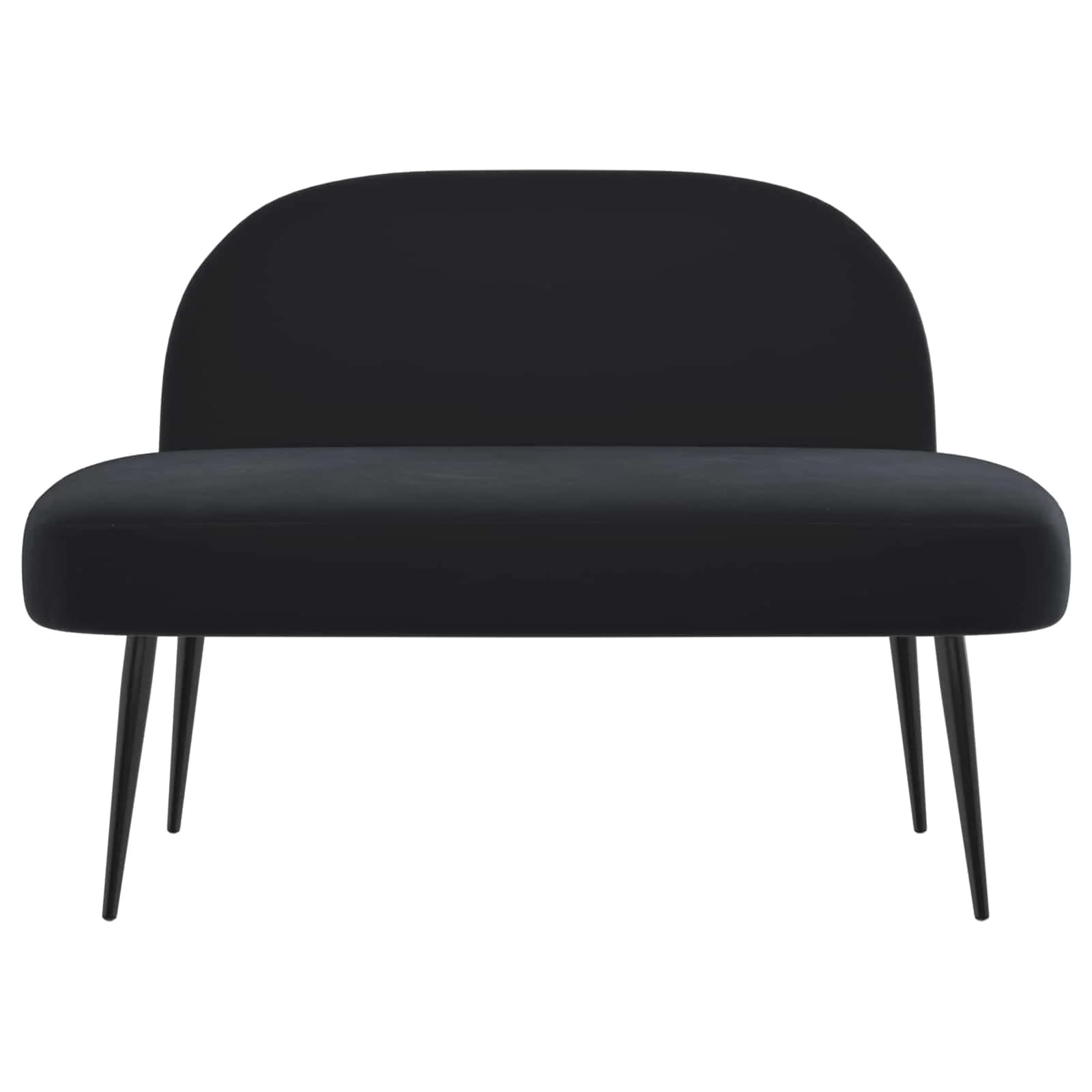 Oblazinjena klop z naslonom Črna 110 x 60 x 76 cm Žamet - slika 3