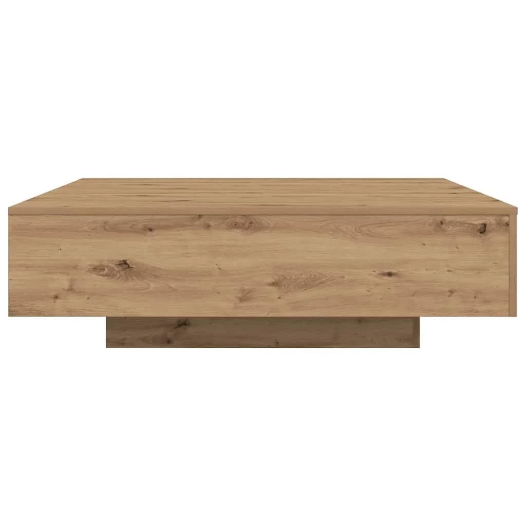 Kavna mizica z LED trakovi Artisan hrast 100 x 100 x 31 cm - slika 6