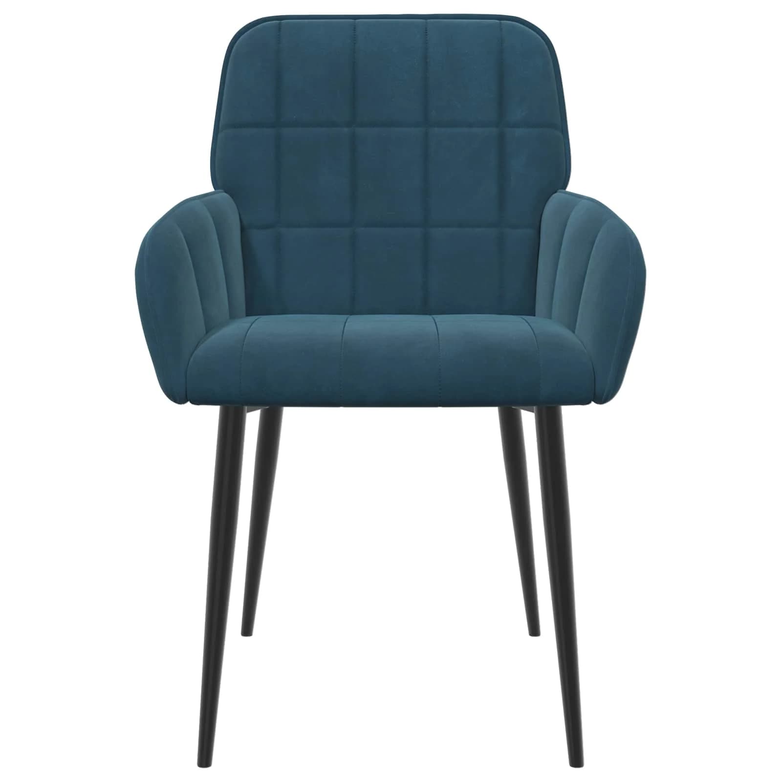 Jedilni stoli 2 kos Žamet Modra 57 x 50 x 85 cm - slika 3
