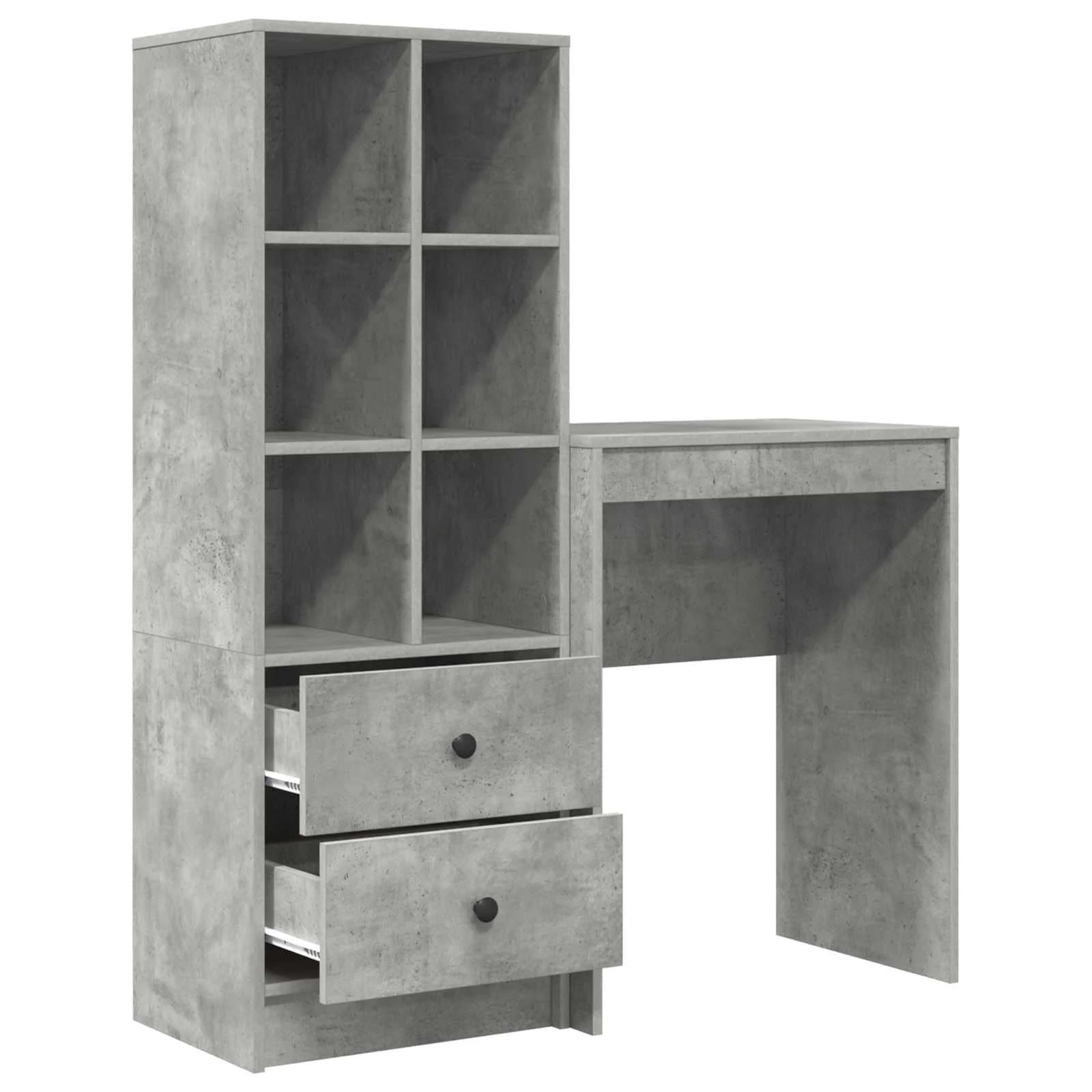 Miza Betonsko siva 105,5 x 34 x 127 cm 2 kos - slika 7