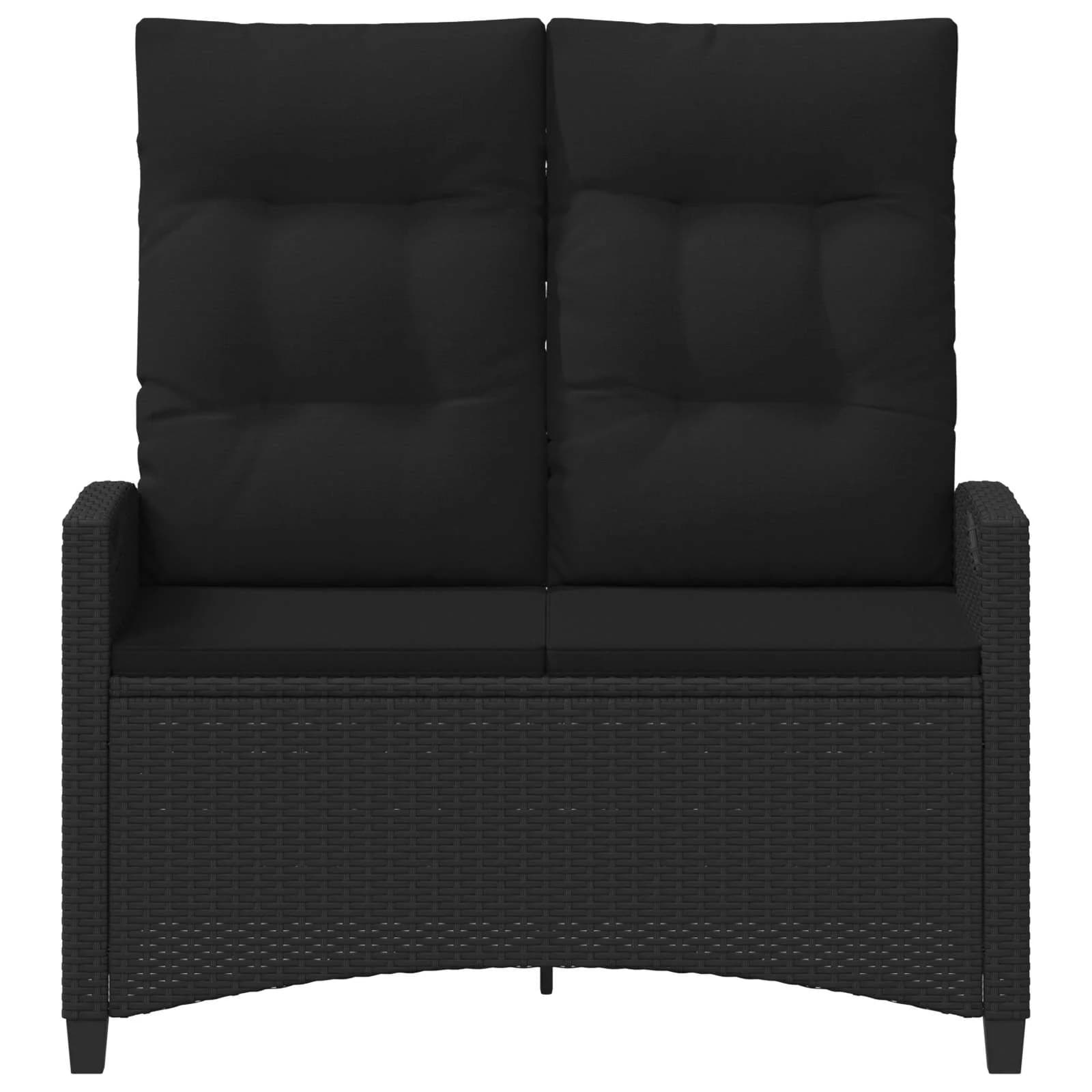 Vrtna klop z blazino Črna 105 x 60 x 112 cm Jeklo in poliestren - slika 4