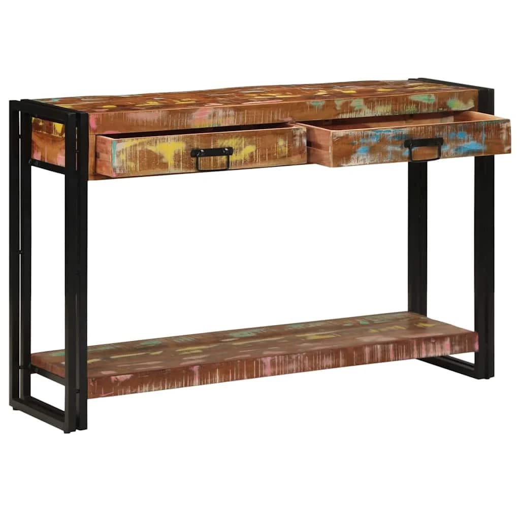 Konzolna miza večbarvno 120 x 33 x 75 cm Trdna obnovljena les
