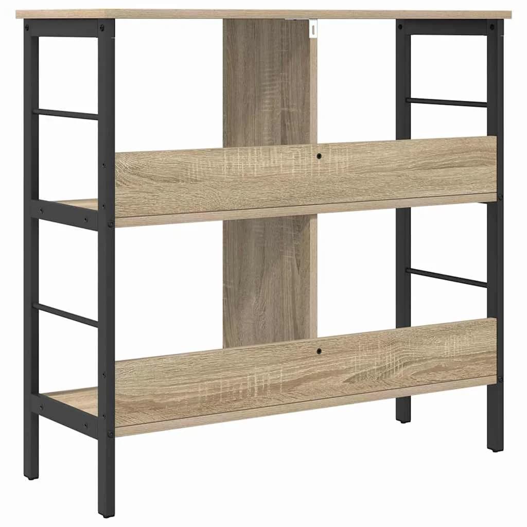 Knjižna polica 4 nivojev 82 x 32 x 79 cm Inženirski les - slika 7