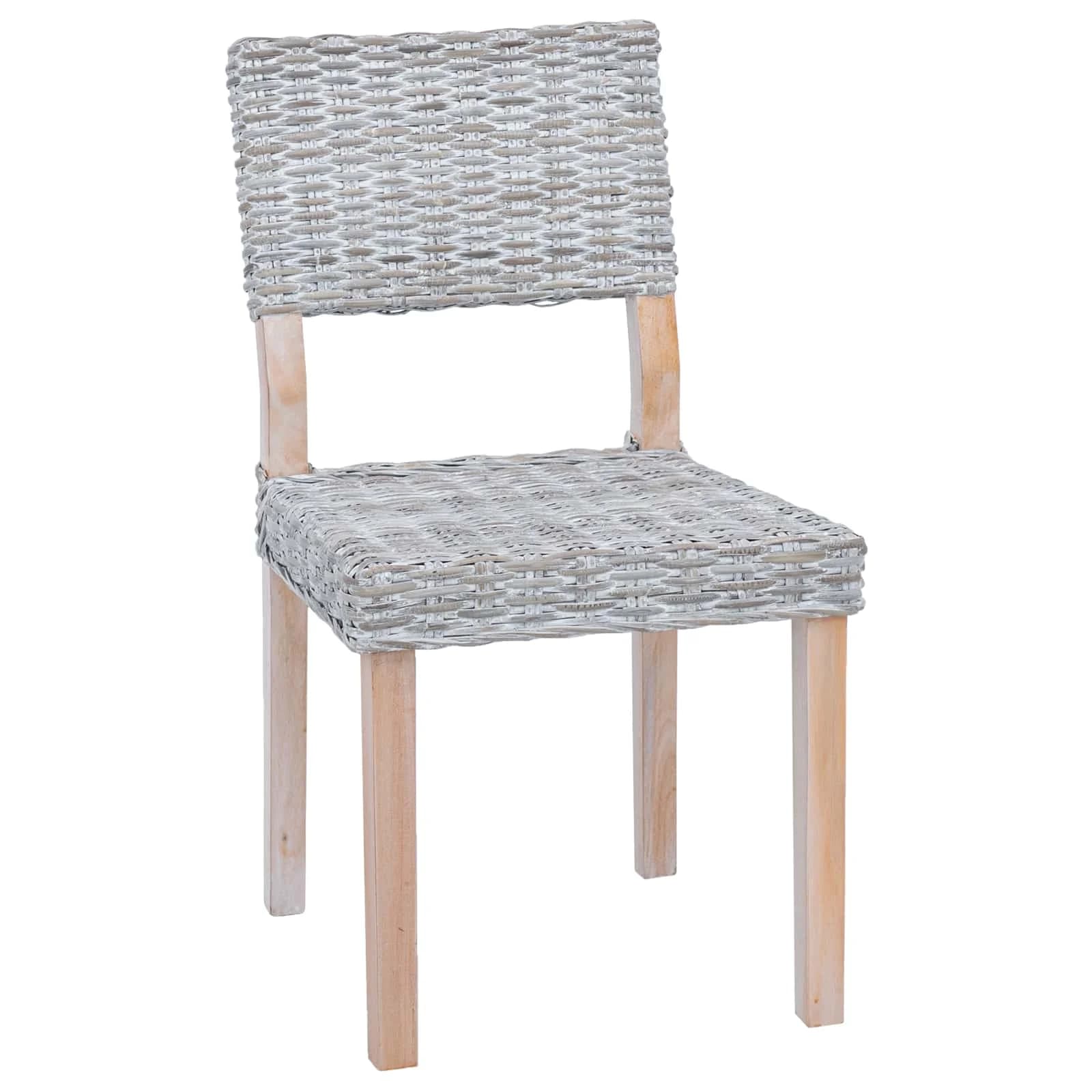 Jedilni stol 2 kos Kubu rattan Bela pranja 46 x 55 x 84 cm - slika 4