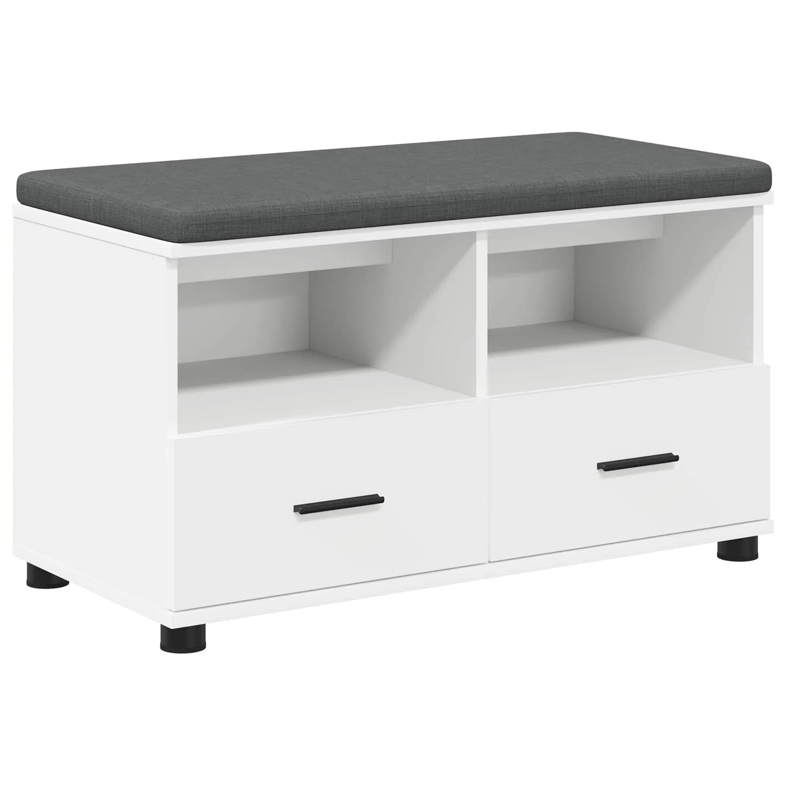 Haldna klop Bela 80 x 38 x 46 cm Oblikovan Les in Tkanina - slika 2