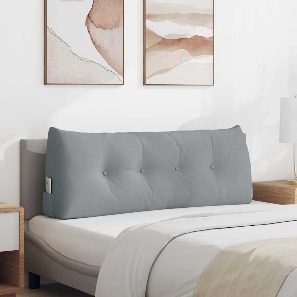 Poglavni vzglavnik Svetlo siva 120 x 24 x 50 cm blago