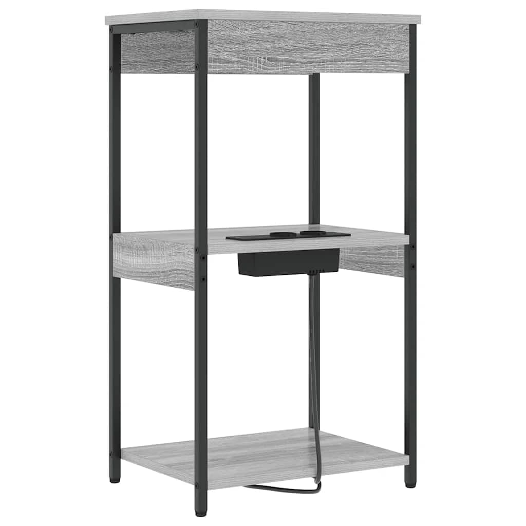 Nočna omarica Siva Sonoma 41 x 31 x 76 cm Inženirski les - slika 7