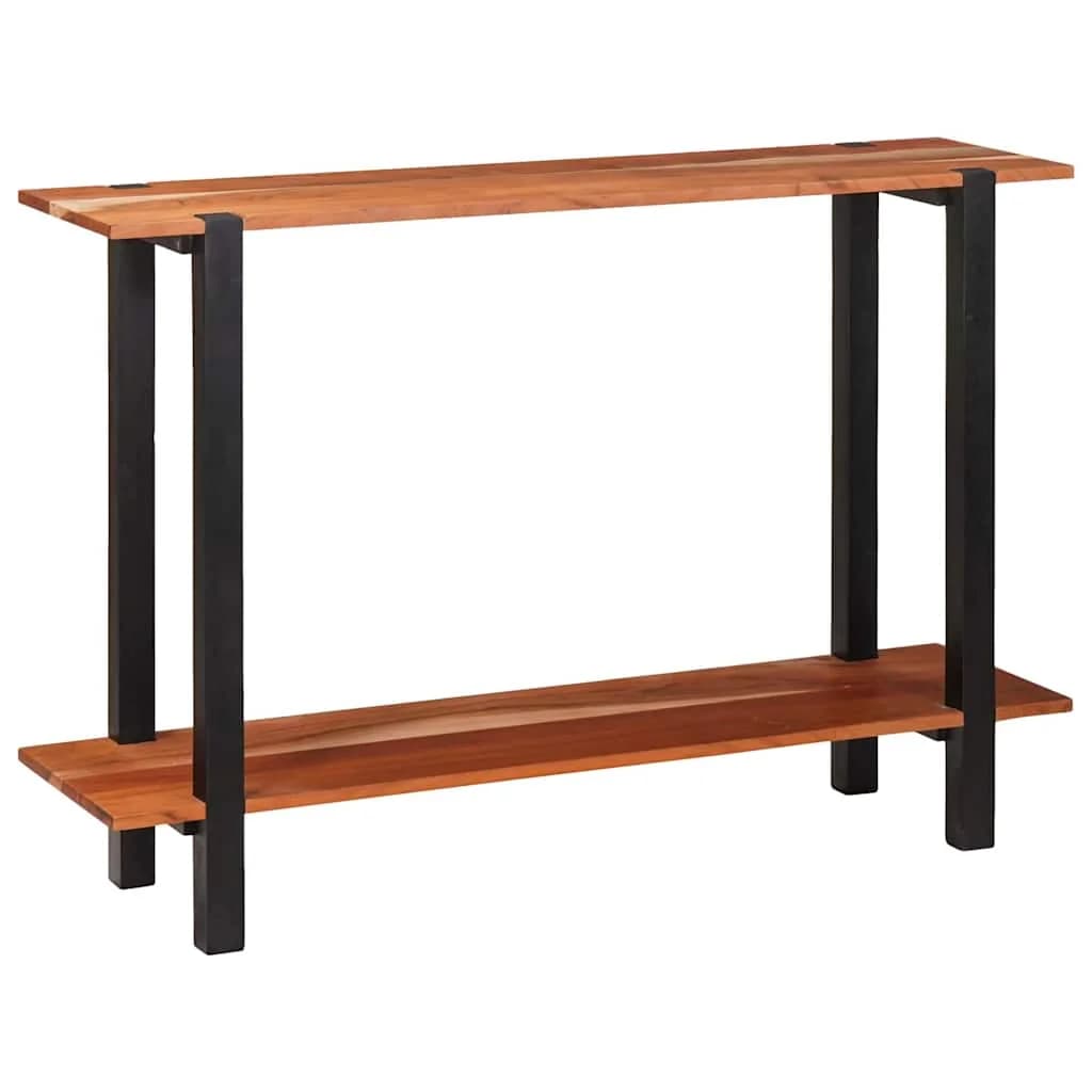 Konzolna miza s polico Rjava in črna 110 x 30 x 75 cm - slika 2