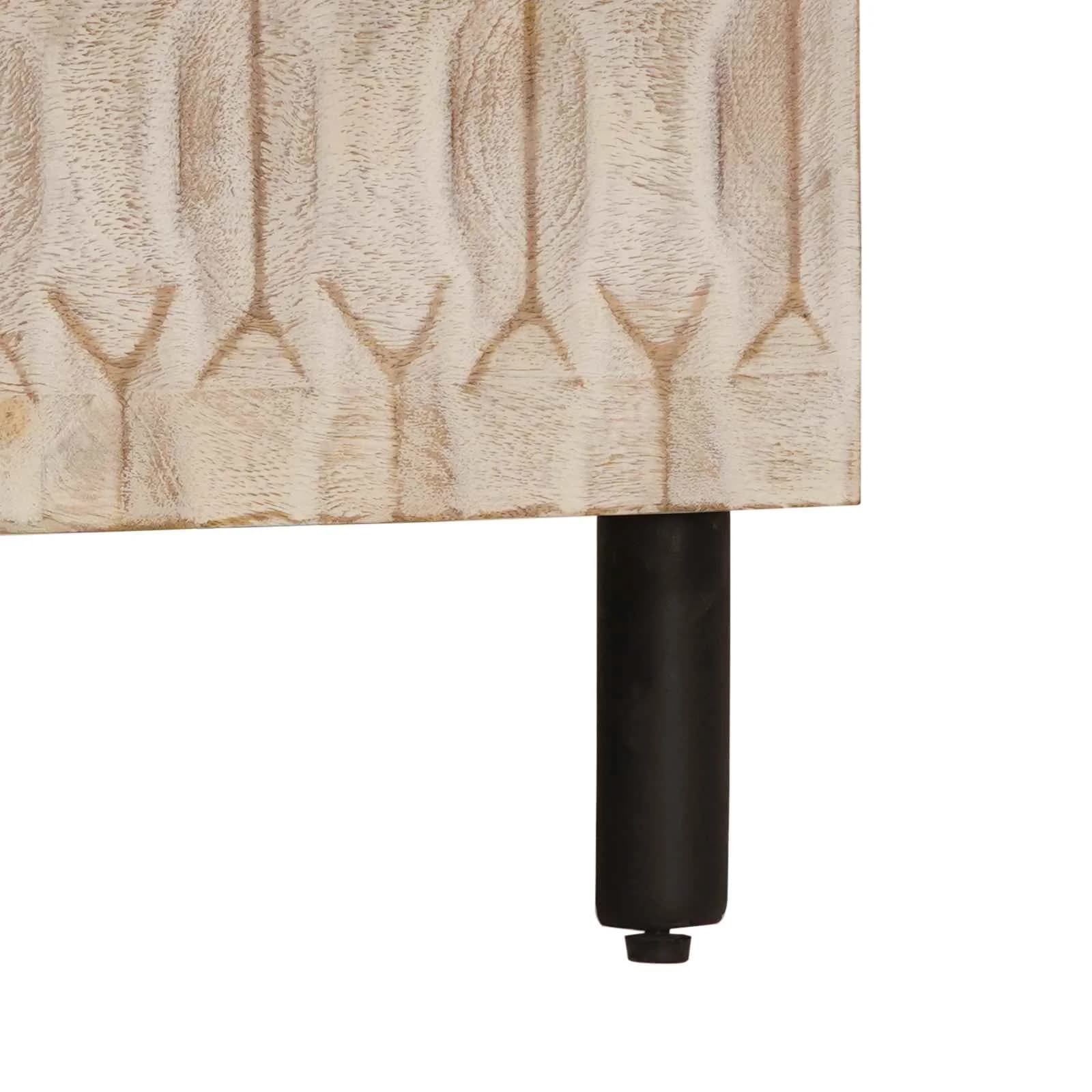 Nočna omarica s predalom Bela 50 x 33 x 62 cm Masiven les manga - slika 8
