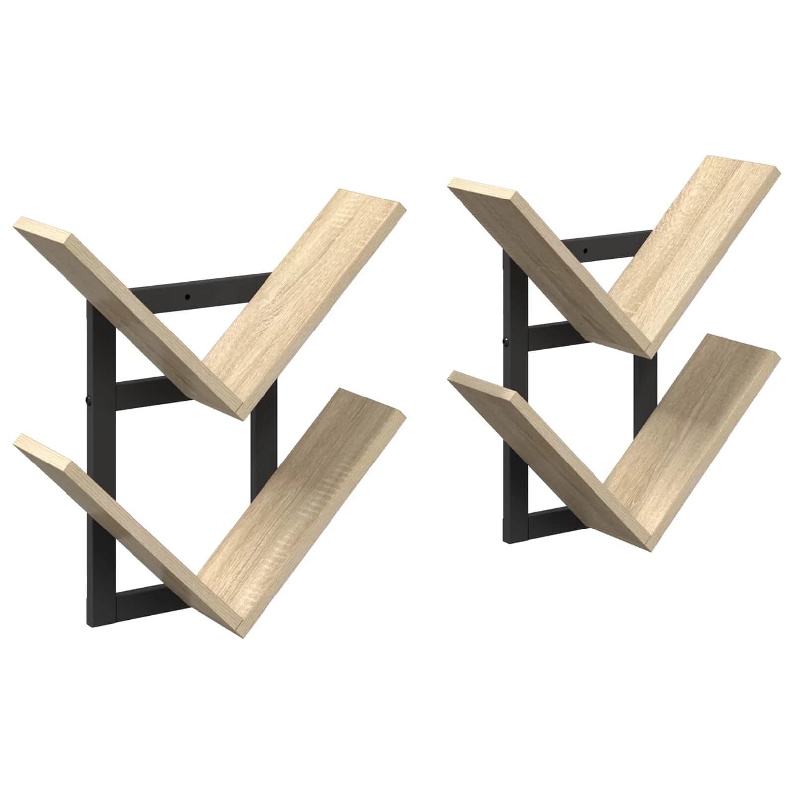 PrFloating Shelf 2 kos Sonoma hrast 43 x 15 x 47 cm - slika 2