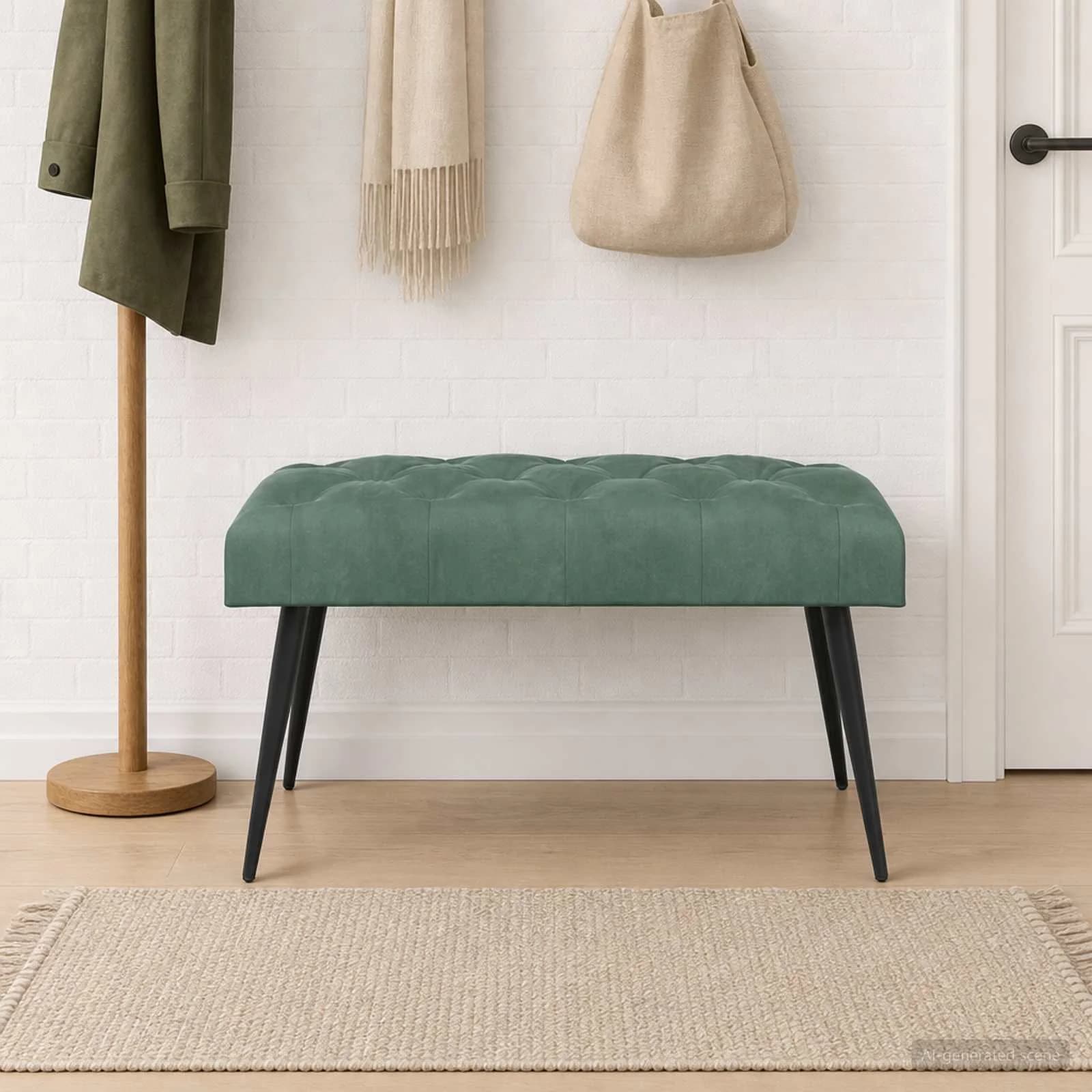 Klop s gumbnim oblazinjenjem Morsko zelena 80 x 40 x 46 cm