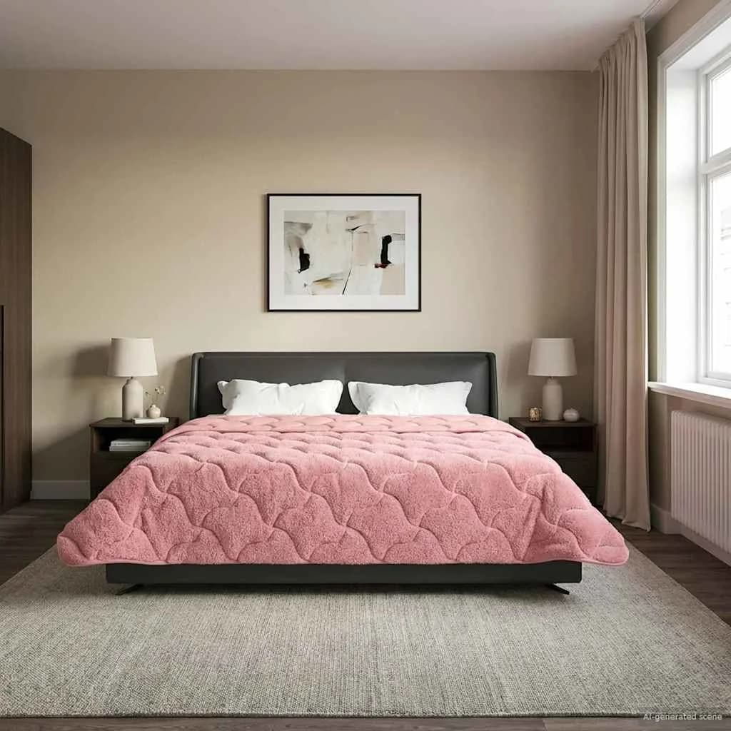 Zimska posteljnina Roza 200 x 240 cm Mikrofibra in Teddy flis