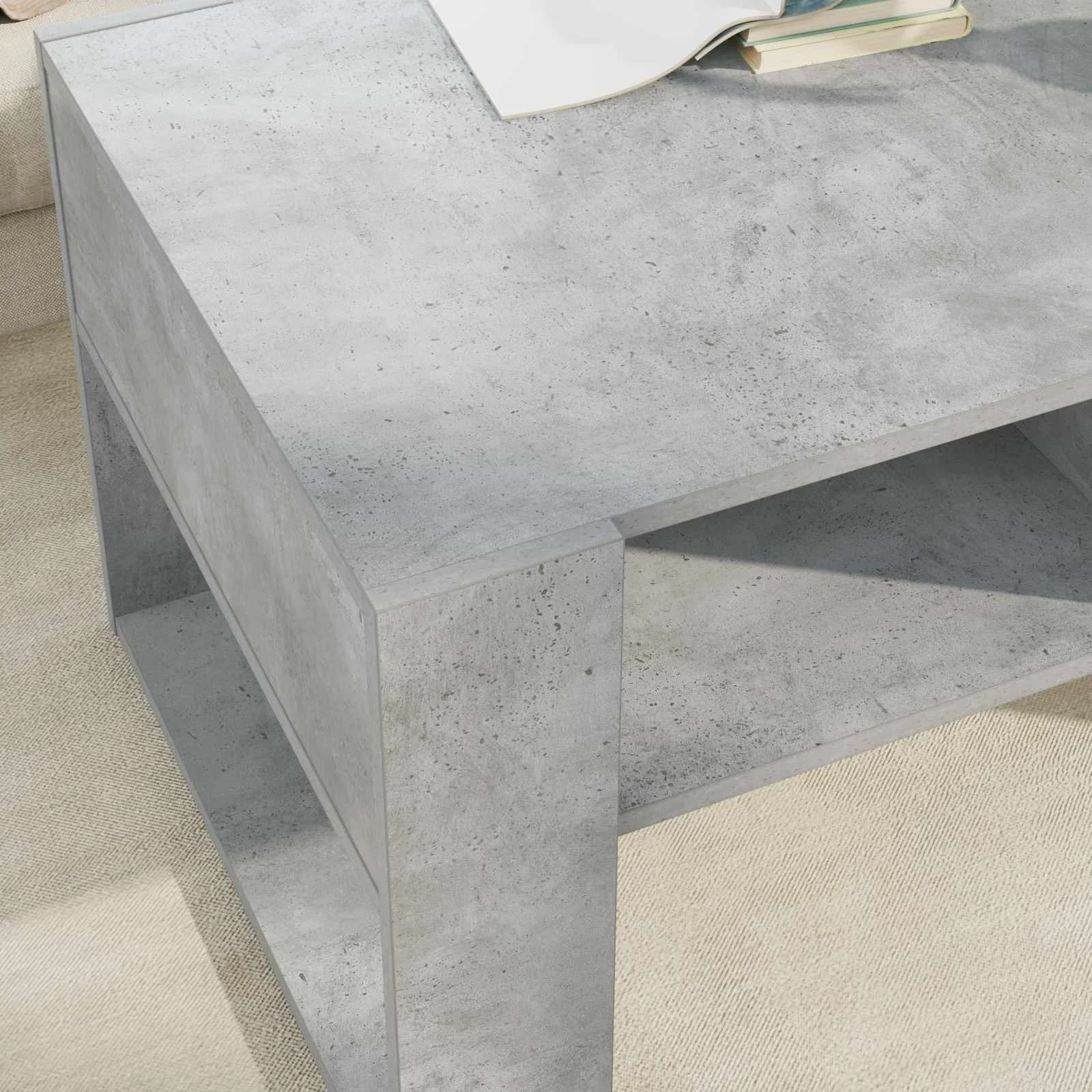 Klubska miza Betonsko siva 92 x 53 x 45 cm Inženirski les - slika 4