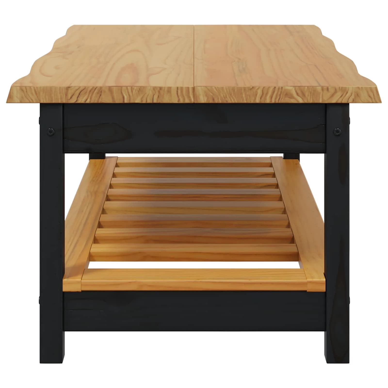 Klubska miza EKAI Črna 100 x 60 x 45,5 cm Trdna borovina - slika 5