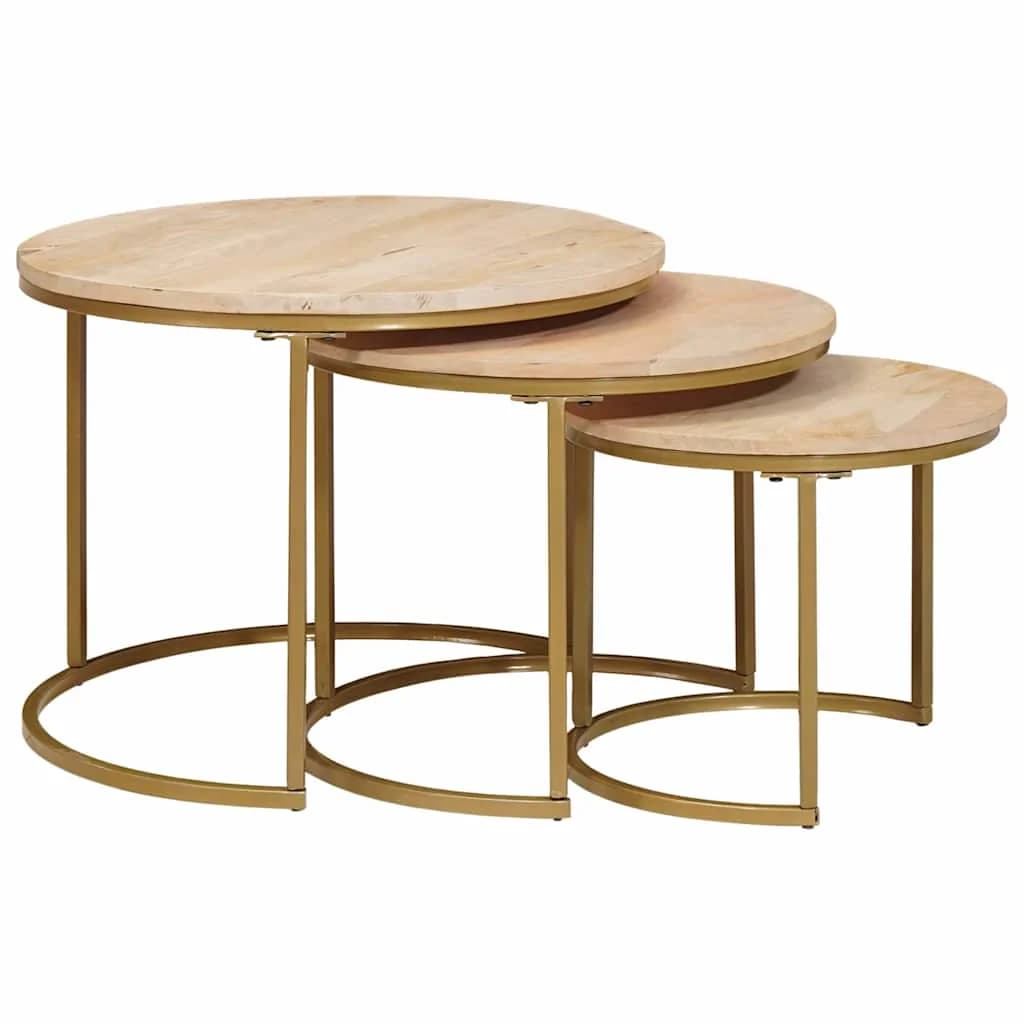 Mize za kavo z gnezdenjem 3 kos Rjava 54 x 54 x 40 cm - slika 2