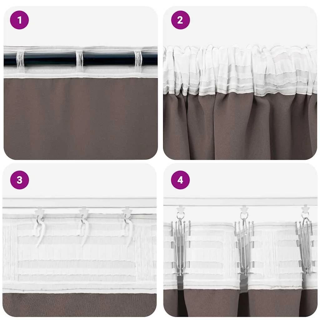 Zavese za zatemnitev z obroči 2 kos Temno rjava 225 x 140 cm - slika 7