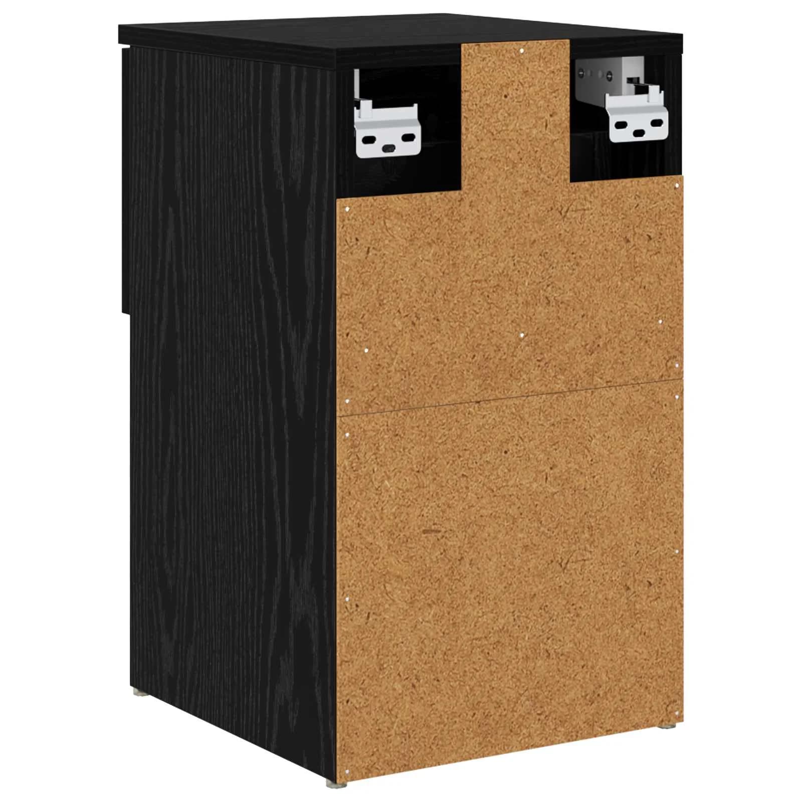 Posteljna omarica Črni hrast 29 x 31,5 x 49 cm Inženirski les - slika 8