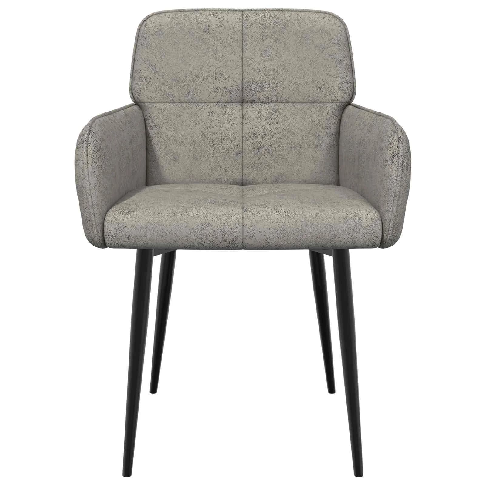 Jedilni stoli 2 kos Umetno nubuk usnje Svetlo siva 59x56,5x85cm - slika 3