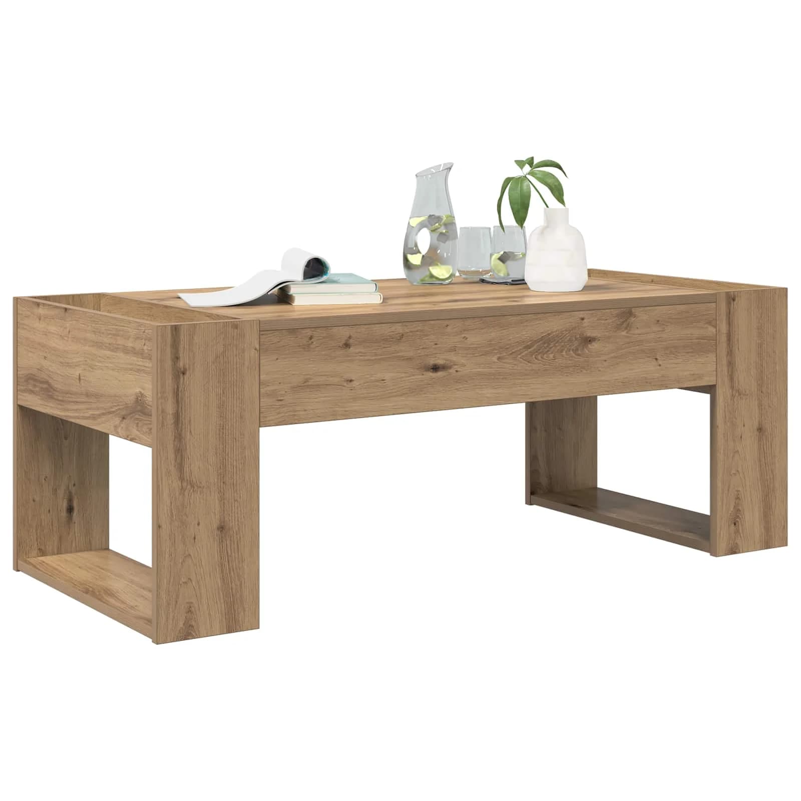 Klubska miza Umetni hrast 110 x 50 x 41 cm Inženirski les - slika 3