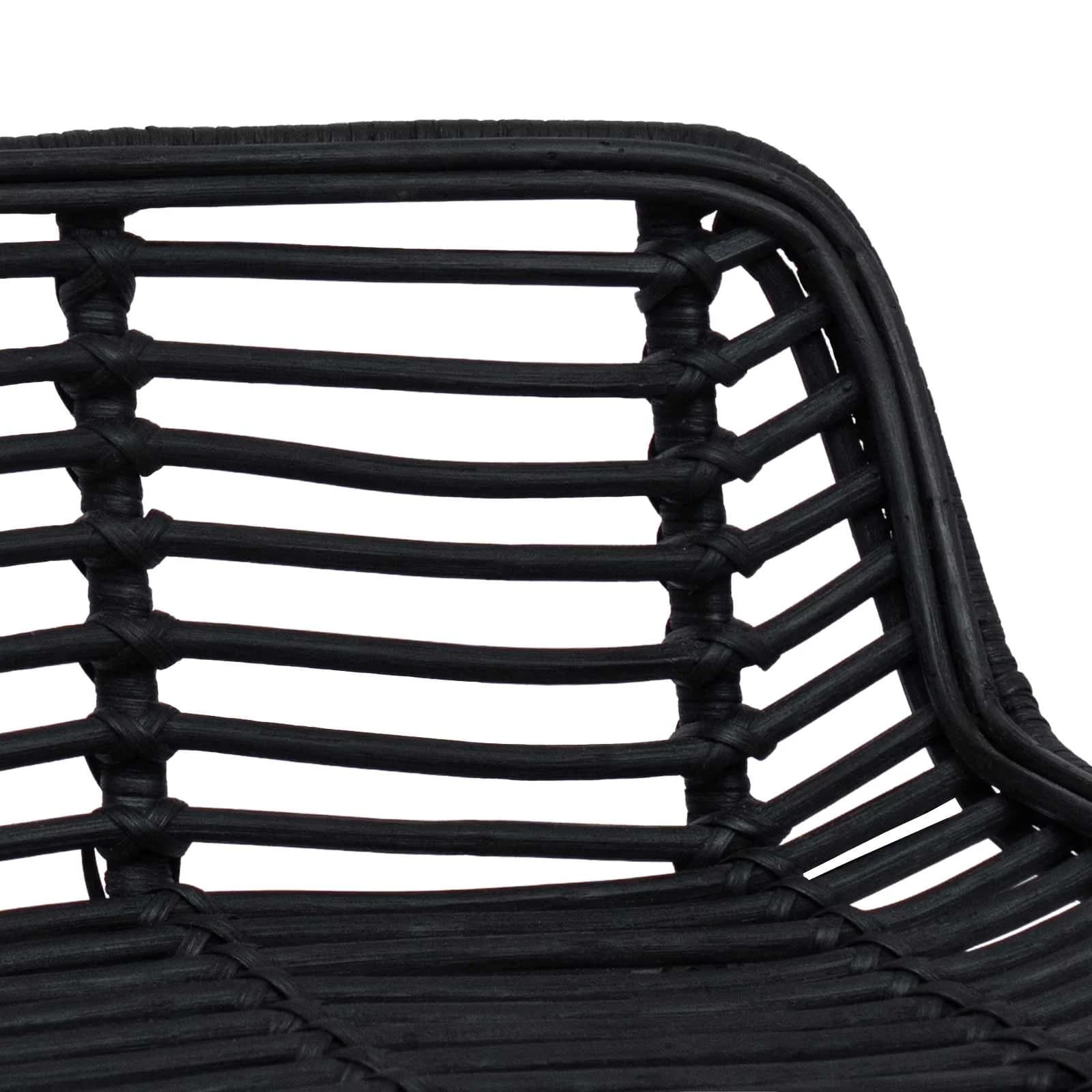 Barski stol 2 pcs Črna 44 x 46 x 91 cm Rattan in jeklo - slika 8