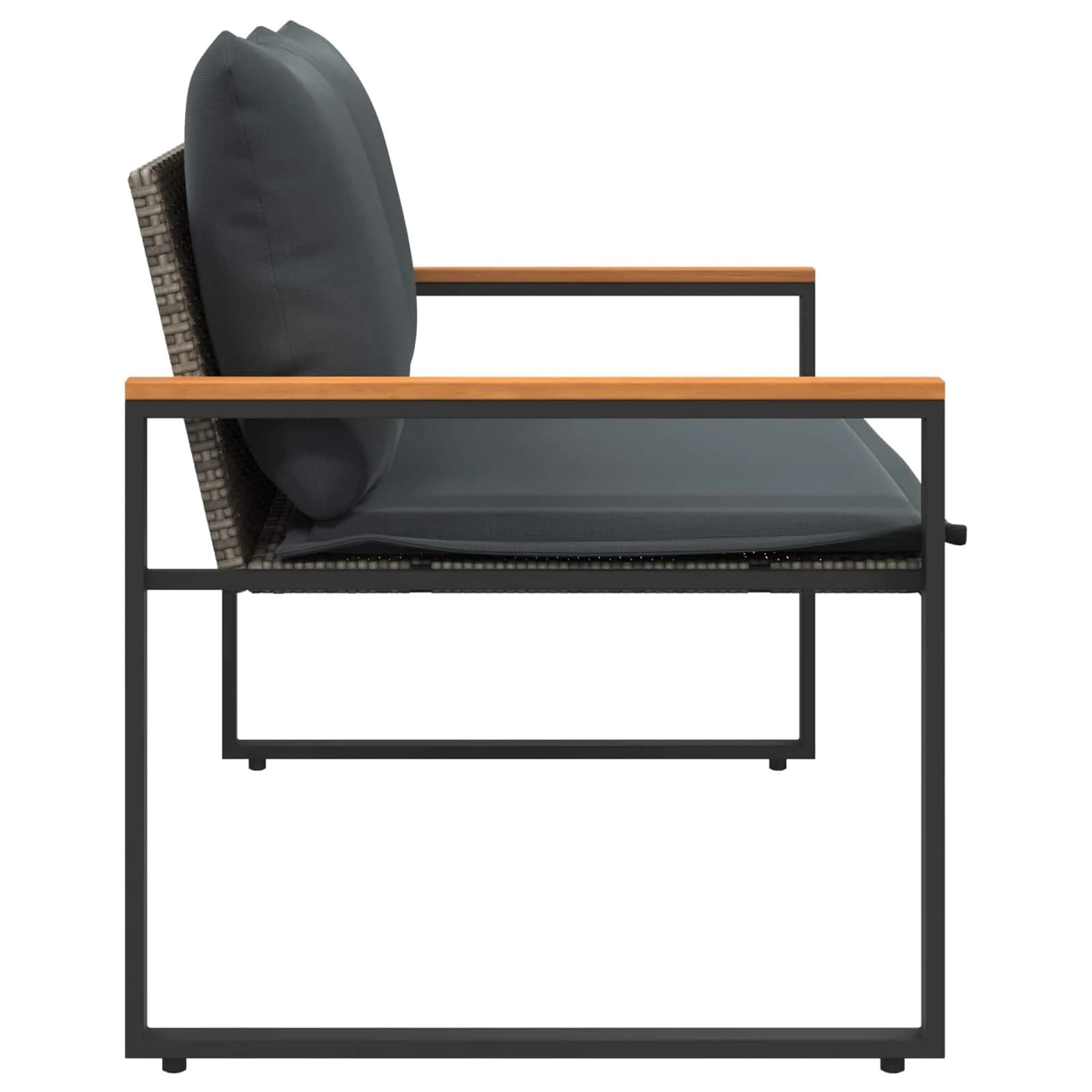 klop z blazino Siva in temno siva 115 x 65 x 72 cm Ratan - slika 6