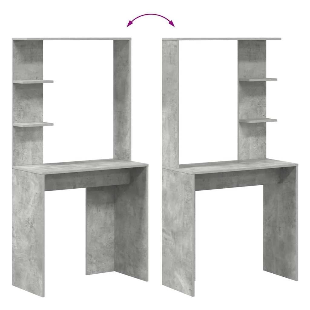 Miza Betonsko siva Inženirski les 78,5 x 37 x 154,5 cm - slika 9
