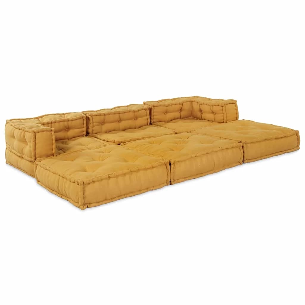 Modularna sedežna enota 2 kos Blago Rumena 140 x 70 x 56 cm - slika 2