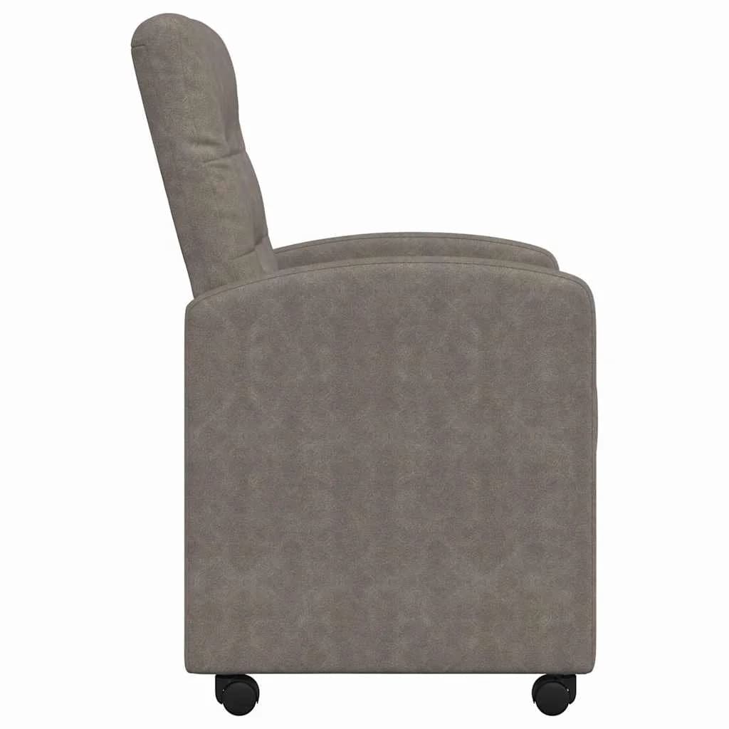 Jedilni stoli s kolesi 2 kos Umetna koža Siva 58 x 67 x 97 cm - slika 5