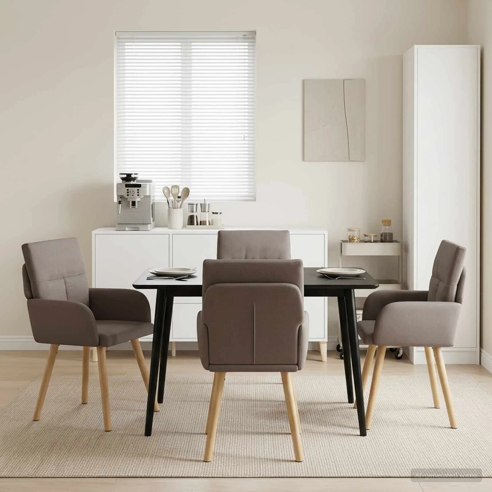 Jedilni stoli 4 kos Blago Taupe 60 x 56 x 96 cm