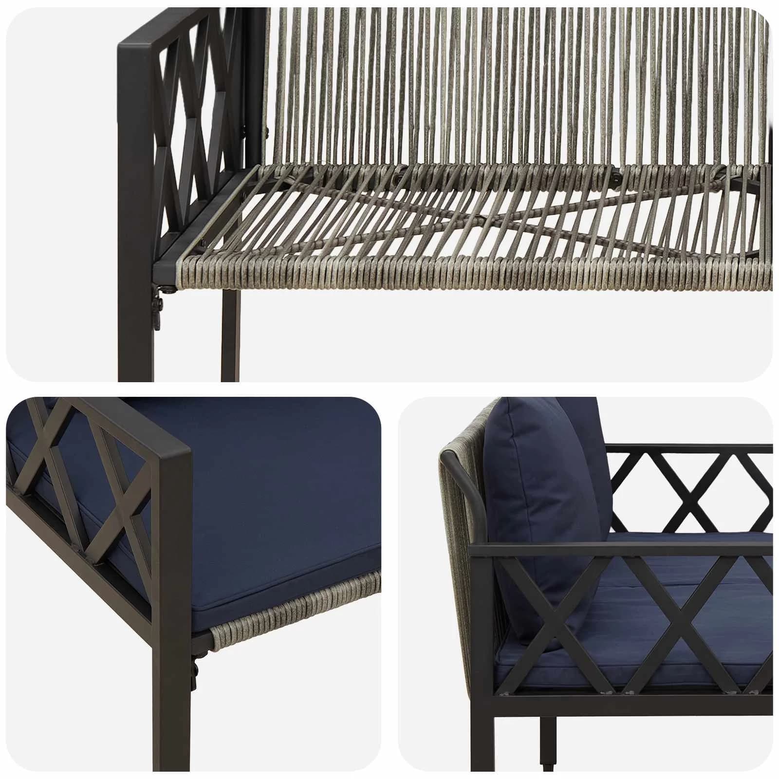 Zunanje klopi 2 -Seater 116 x 56 x 75 cm poli ratan - slika 8