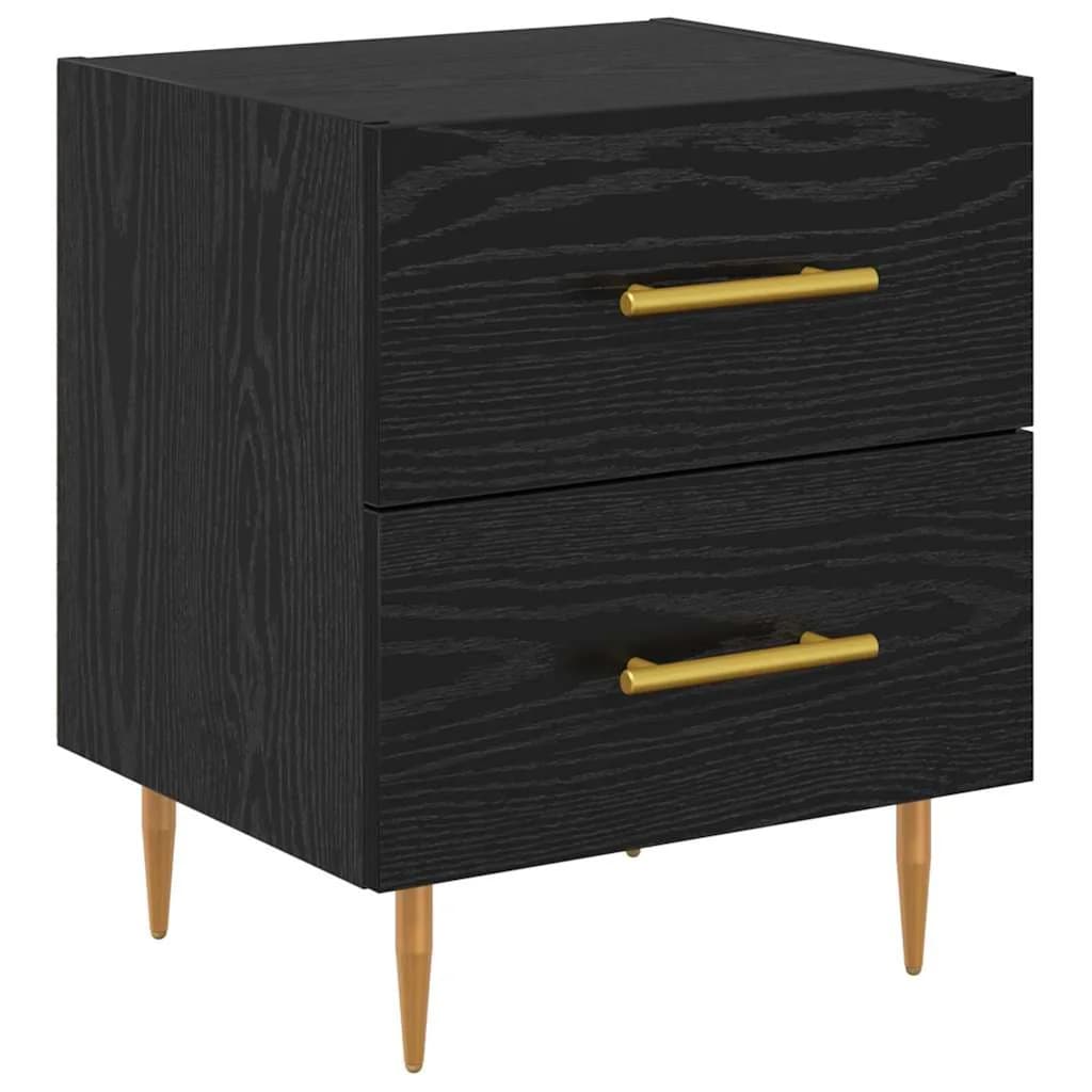 Nočna omarica 2 kos Črna Orehovina 40 x 35 x 47,5 cm - slika 6